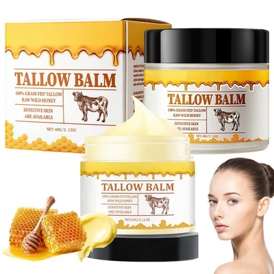 Premium Grass-Fed Tallow & Honey Balm - Deep Hydration Moisturizer - Image 1 of 4