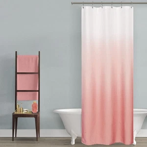 Pink Dorm Shower Curtain for Girls,Ombre Designs Waffle Weave Waterproof Fabr... - Picture 1 of 7