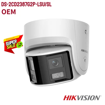US Hikvision 8MP ColorVu Panoramic IP Camera DS-2CD2387G2P-LSU/SL 180° audio