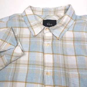 $148 Rails Lennox Spearmint Goldenrod Plaid Flannel Shirt Mens Size Large - Picture 1 of 8