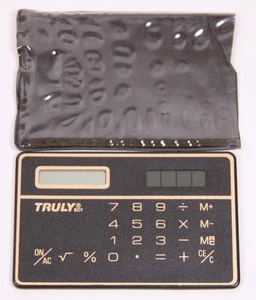 Vintage Truly 601 Pocket Calculator Solar Tested Working Ultra Thin With Case - Picture 1 of 3