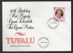 1980 Tuvalu Queen Mother 80th Birthday. Funafuti First Day Cover - Picture 1 of 1