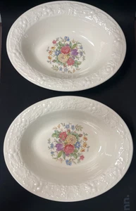 Vintage 9Inch Homer Laughlin Eggshell Floral Design Oval Bowl - Picture 1 of 3