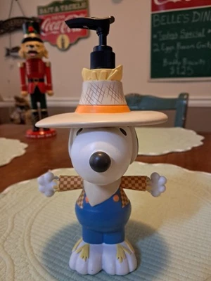 Peanuts Snoopy Fall Scarecrow Resin Soap Lotion Dispenser NEW - Image 1 of 4