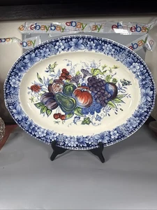 Eddie Bauer Stoneware Vintage Cornucopia Pattern Large 18 1/2 In Platter  - Picture 1 of 9