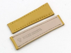 Rolex Vera Pelle Cinturino Giallo Senape 20/16mm Watch Casual Deployante Nuovo - Imagen 1 de 5