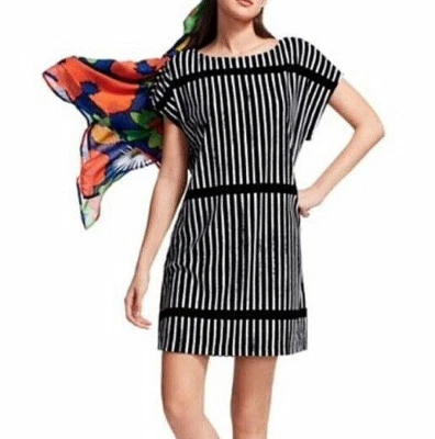 Marimekko X Target Terrycloth Tunic Top Dress Coverup Womens Size S Black Stripe - Image 1 of 4