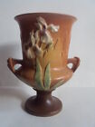 Vintage Original Roseville Pottery Iris Trophy Vase # 923-8. 
