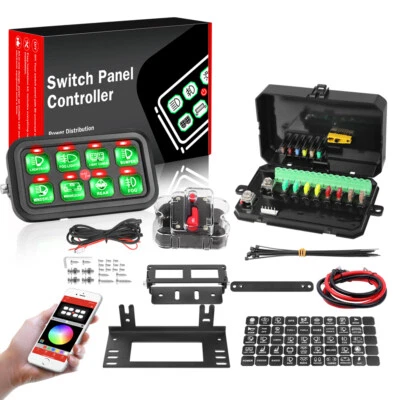 For 2007-25 Toyota Tundra Wireless 8 Gang Switch Panel RGB Circuit Control Box - Image 1 of 4