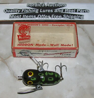 Heddon Tiny Crazy Crawler Surface Lure In Box Tricolor Eyes Gold Stencil *O25-2 - Image 1 of 4