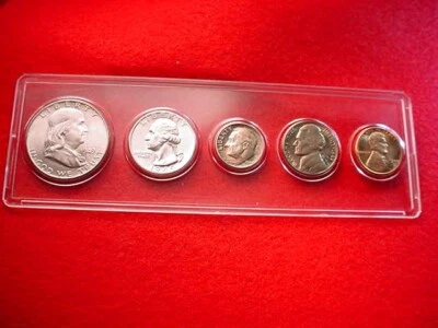 1949 PHILADELPHIA 5 COIN BU MINT SET- - -COINS 90% SILVER!!    #50 - Image 1 of 4