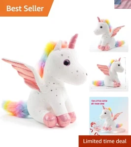 Unique 8-Inch Unicorn Plush Toy - Safe, Travel-Friendly Gift for Girls Ages 3-8 - Picture 1 of 8