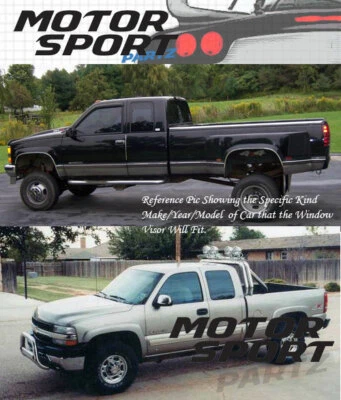 Deflector de visera de canal de salida tinte de luz Chevy C1500 C2500 C3500 cabina extendida 88-00 4 piezas Foto 1 de 3