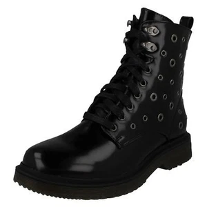 Damen Spot On Schnürstiefel F51026 - Bild 1 von 10