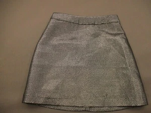 NWT H&M Size 4 Womens Metallic Back Zip A-Line Pull On Stylish Short Skirt 081 - Picture 1 of 8
