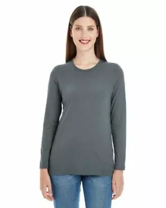 2 Pack - American Apparel Women's Long-Sleeve Jersey Tees, Grey, Med - New - Picture 1 of 4