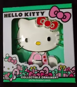 HELLO KITTY Christmas Holiday Ornament RARE Fine European Crystals NEW Sanrio - Picture 1 of 17