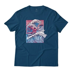 Camiseta de algodón premium Axolotl Life surfing arte gráfico divertido - Imagen 1 de 8
