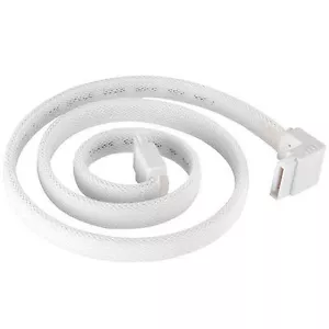 Silverstone CP08W 180 to 90 Deg 500mm 6Gb/s SATA III White Sleeved Cable - Picture 1 of 3