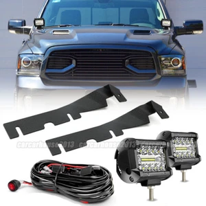 For 2009-2018 Ram 1500 2500 3500 4'' Ditch Light Kit w/ Mounts Brackets & Wiring - Picture 1 of 19