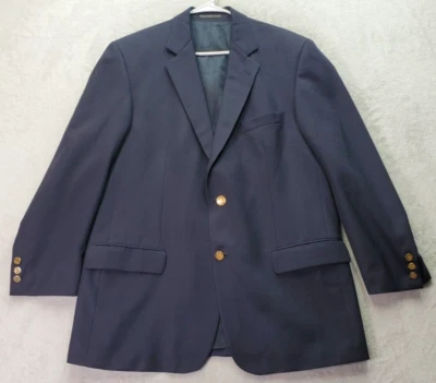 Botany 500 Blazer Coat Mens Size 42 Navy Lined Wool Single Breasted Two Button - Image 1 of 4