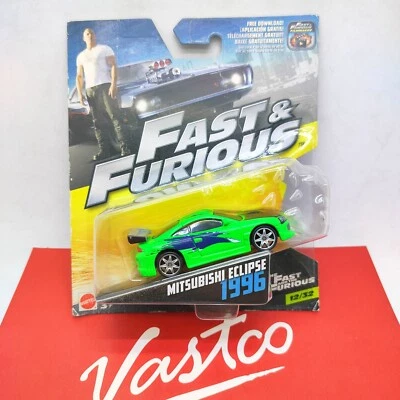 2017 Mattel Fast & Furious ‘96 Mitsubishi Eclipse FCF47 1:55 Scale Diecast  - Image 1 of 4
