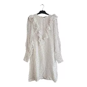 NEW Ganni Rometty ruffle dress white size FR 36 (S) georgette BNWT $275 - Picture 1 of 16