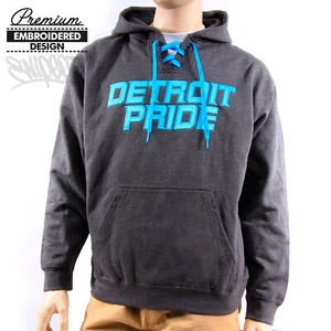 Detroit Lion Pride genähter schwerer Hockey Spitzenstil Trikot Hoodie Löwen 313 - Bild 1 von 4
