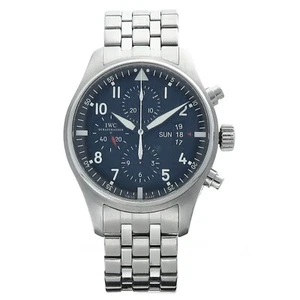 IWC Pilot IW377710 Chronograph Steel 43 mm Black Dial Automatic Men's Watch - Picture 1 of 6