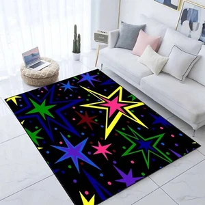 Star Rug, Colorful Carpet, Funky Room Rug, Kids Room Decor, Bright Stars Rug - Picture 1 of 11