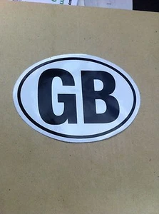 Adesivo ovale GB Gran Bretagna codice paese nero auto caravan paraurti camion decalcomania - Foto 1 di 2