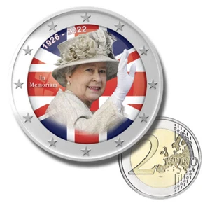 Moneda de 2 euros en memoria de color - Moneda de 2 euros en color sin circular de la reina Isabel II - Imagen 1 de 4