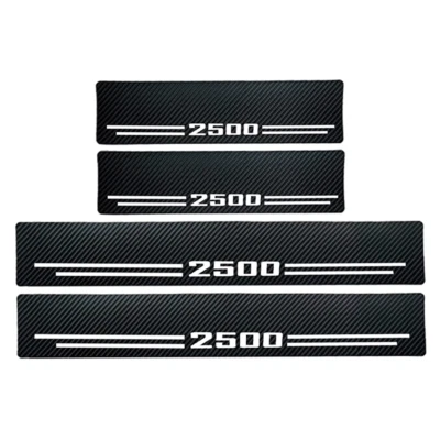 Protector de cubierta de escalón de placa de umbral de puerta de camión de fibra de carbono 4 piezas para Dodge Ram 2500 Foto 1 de 4