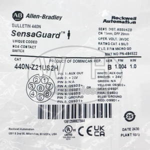 ALLEN BRADLEY 440N-Z21US2H SERIES B SENSA GUARD NON-CONTACT SWITCH, NEW - Picture 1 of 3