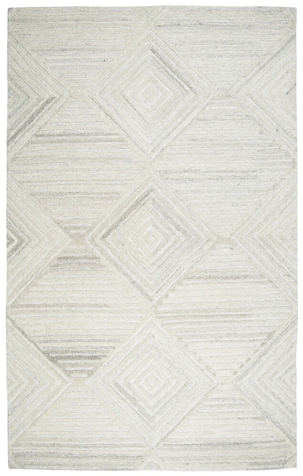 Rizzy Rugs Ivory Contemporary Distressed Faded Lines Area Rug Geometric SK333A - Image 1 of 3