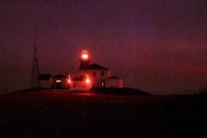 Night View Watch Hill Leuchtturm Leuchtturm Rhode Island Postkarte 619 - Bild 1 von 4