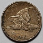 1858 Flying Eagle Cent - Large Letters - Graffiti - Us 1c Penny Coin - L44