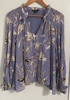 BANANA REPUBLIC Puffy Sleeve Blouse Size Small Blue Floral