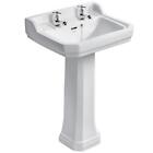 Ideal Standard Waverley Classic Basin Full Pedestal 560mm 2 Tap Holes