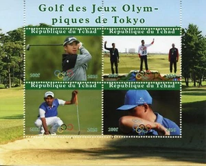 Chad Golf Stamps 2020 CTO Tokyo Olympics Summer Olympic Games Sports 4v M/S - Picture 1 of 1