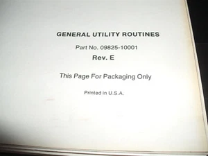 Manual "GENERAL UTILITY ROUTINES" for HP-9825, No. 09825-10001 - Bild 1 von 2