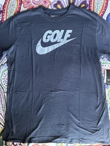Nike Golf Dri-Fit Navy Blue Crew Neck Short Sleeve Sport T Shirt Men's XL - NWT - Picture 1 of 19