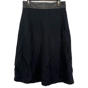 Cuyana Womens Fleece Lined Virgin Wool Lambskin Trim Midi Skirt Whimsigoth L - Picture 1 of 16