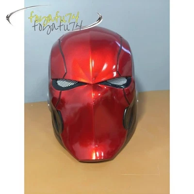 Halloween Red Hood Helmet Batman Red Cape Villain Mask Prop Fire Style Headpiece - Image 1 of 4