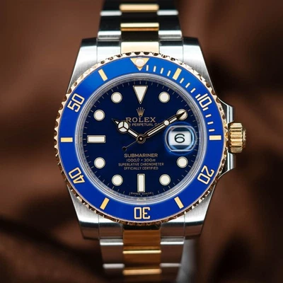 Rolex - Submariner Bluesy Oro 18kt y SS Azul Esfera Sunburst 116613LB Foto 1 de 4
