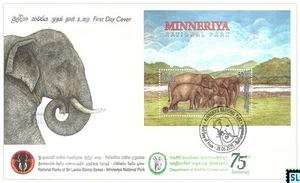Sri Lanka Stamps 2025, Minneriya National Park, Elephants, MS on FDC, 1 of 10v - Picture 1 of 1