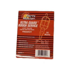 Parts Master 50 Watt Rough Service 4 Bulbs Coated Shatter Proof Ultra Frosted - Picture 1 of 8