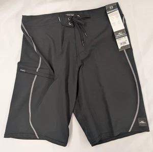 O’Neill Mens Hyperfreak Sz 32 Heat S-Seam Solid 21” Boardshorts Black Silver NWT - Picture 1 of 4