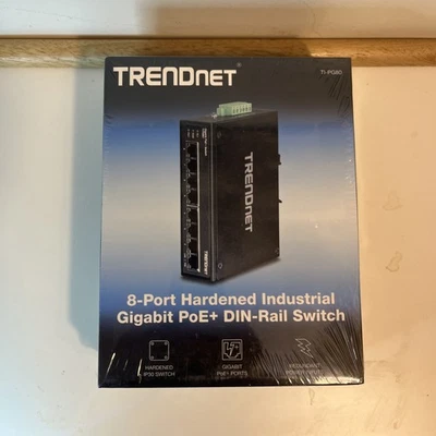 TRENDnet TI-PG80B 8-Port Industrial Gigabit PoE+ DIN-Rail Network Switch - Image 1 of 4
