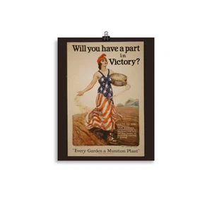 Vintage Americana Poster mit Lady Liberty - Victory Garden - Bild 1 von 5